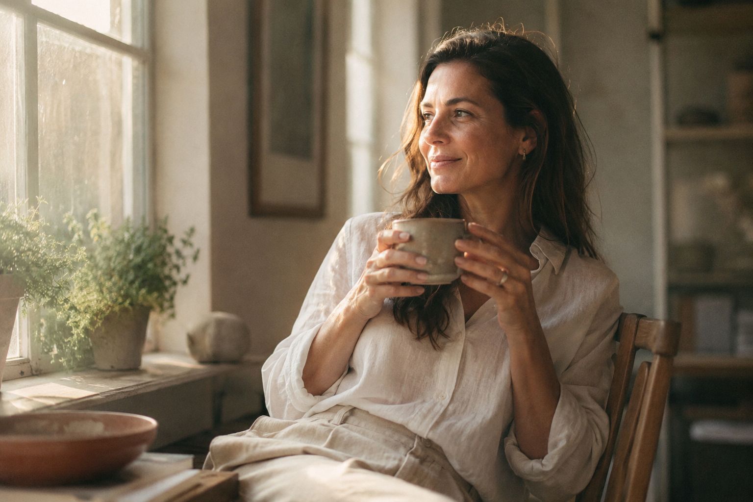 A woman at peace