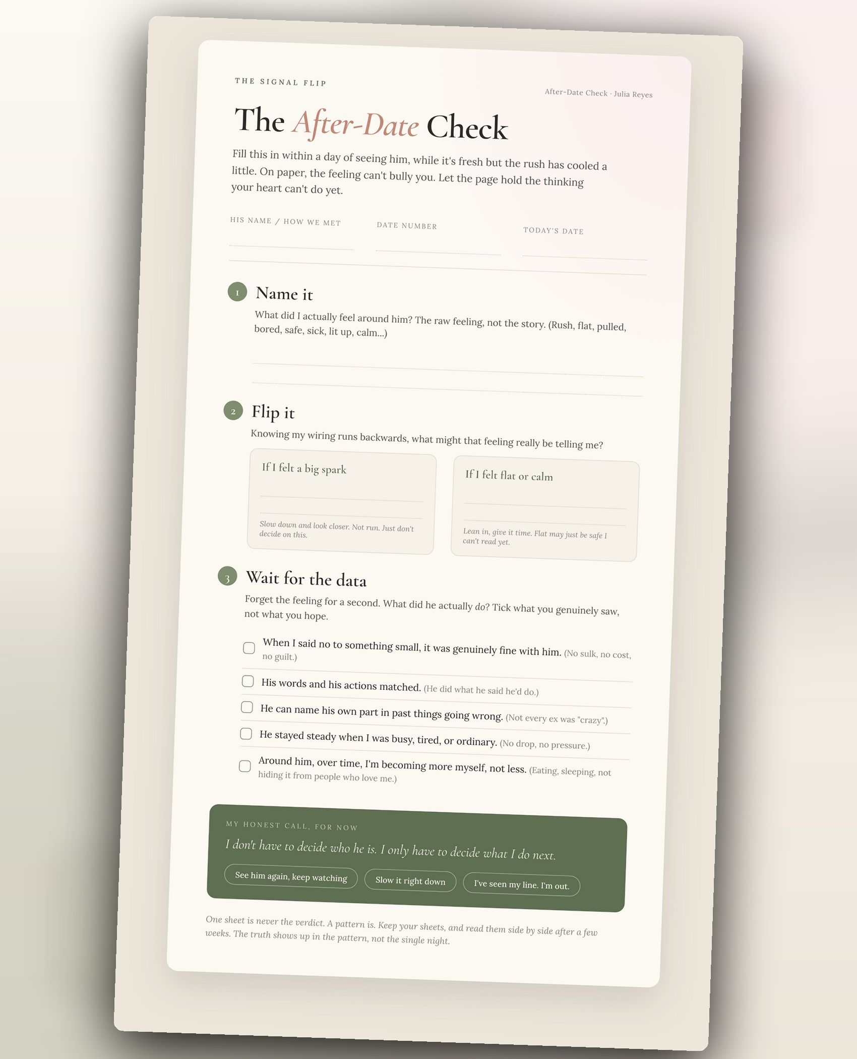 The after-date check worksheet
